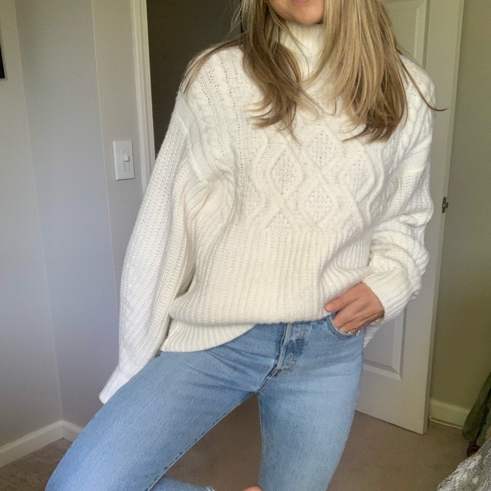 A new day - white turtle neck